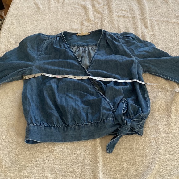Madewell Chambray Denim lovely wrap top. - Picture 12 of 13